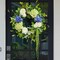 23 Inch Spring Wreaths for Front Door, Blue and Green Hydrangea Flower Door Wreaths Outside, Floral and Seasonal Wreath, Artificial Decor Decorations for Outdoor, Indoors, Valentine